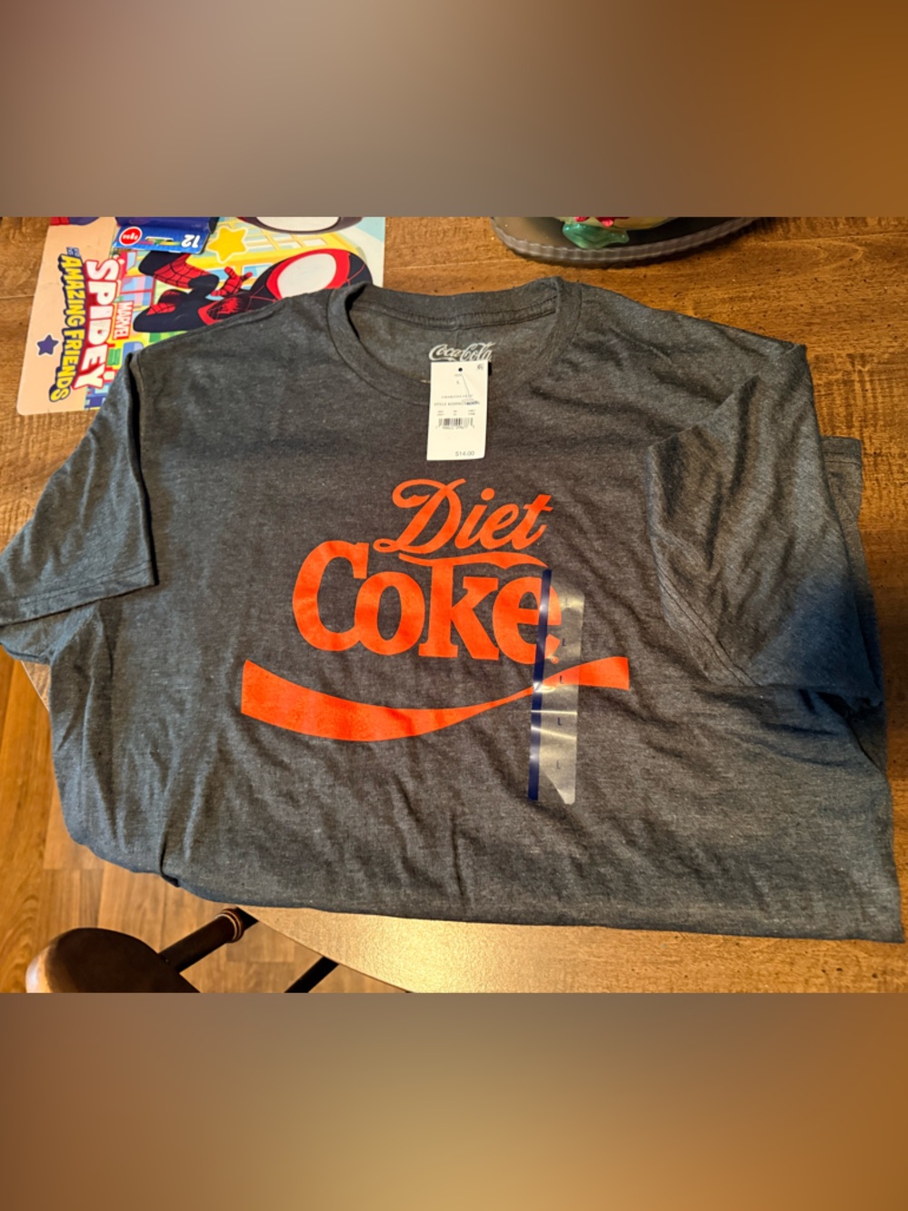 Diet Coca Cola Dark Gray Tee with Bright Red Logo